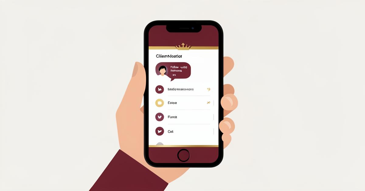 Smartphone che mostra l'elenco dei clienti da ricontattare con il messaggio già pronto